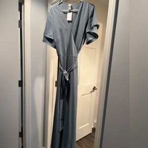 NWT! Teal Silky Wrap Dress